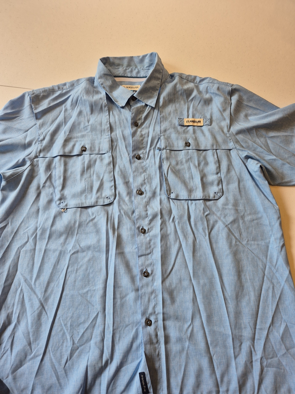 Magellan Outdoors Men's Light Blue Short-Sleeve Fishing Shirt
